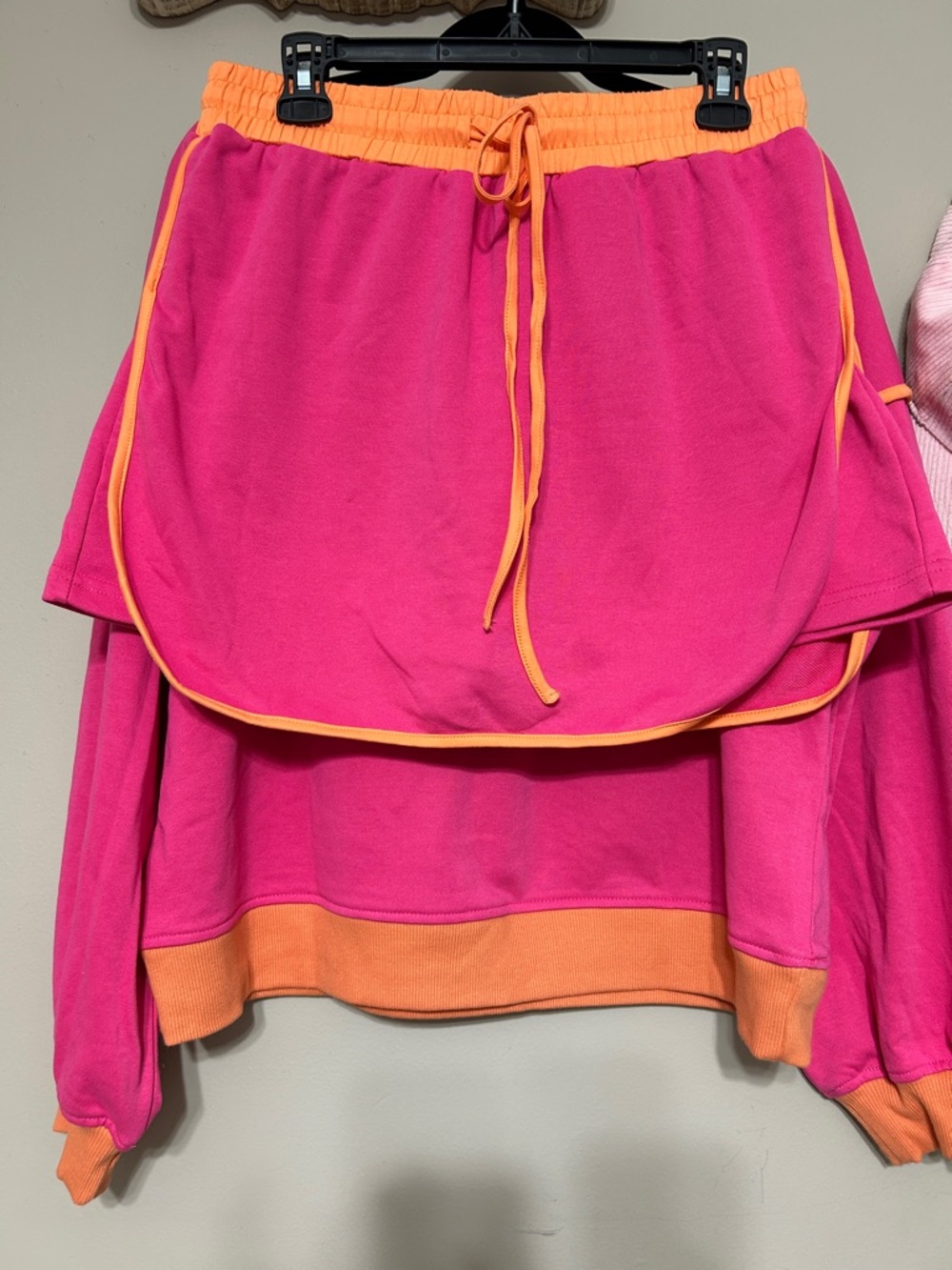 Bright Pink & Orange SET!  Skirt with shorts and lightweight sweatshirt!